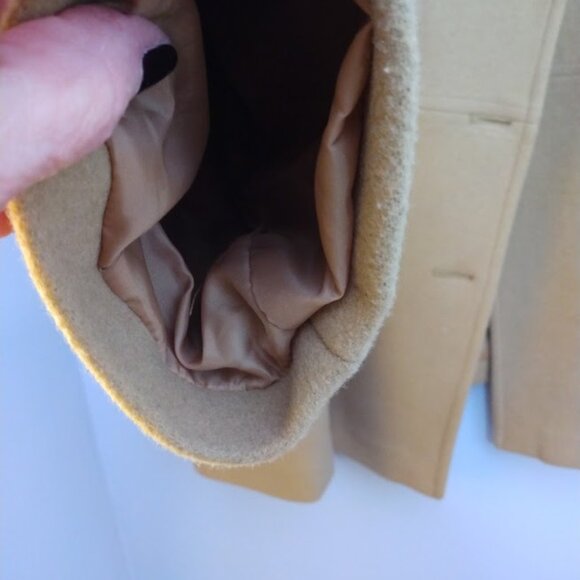 London Fog Wool Blend Double Breasted Pea Coat Women Plus Sz 3X** Camel Tan - Picture 16 of 16